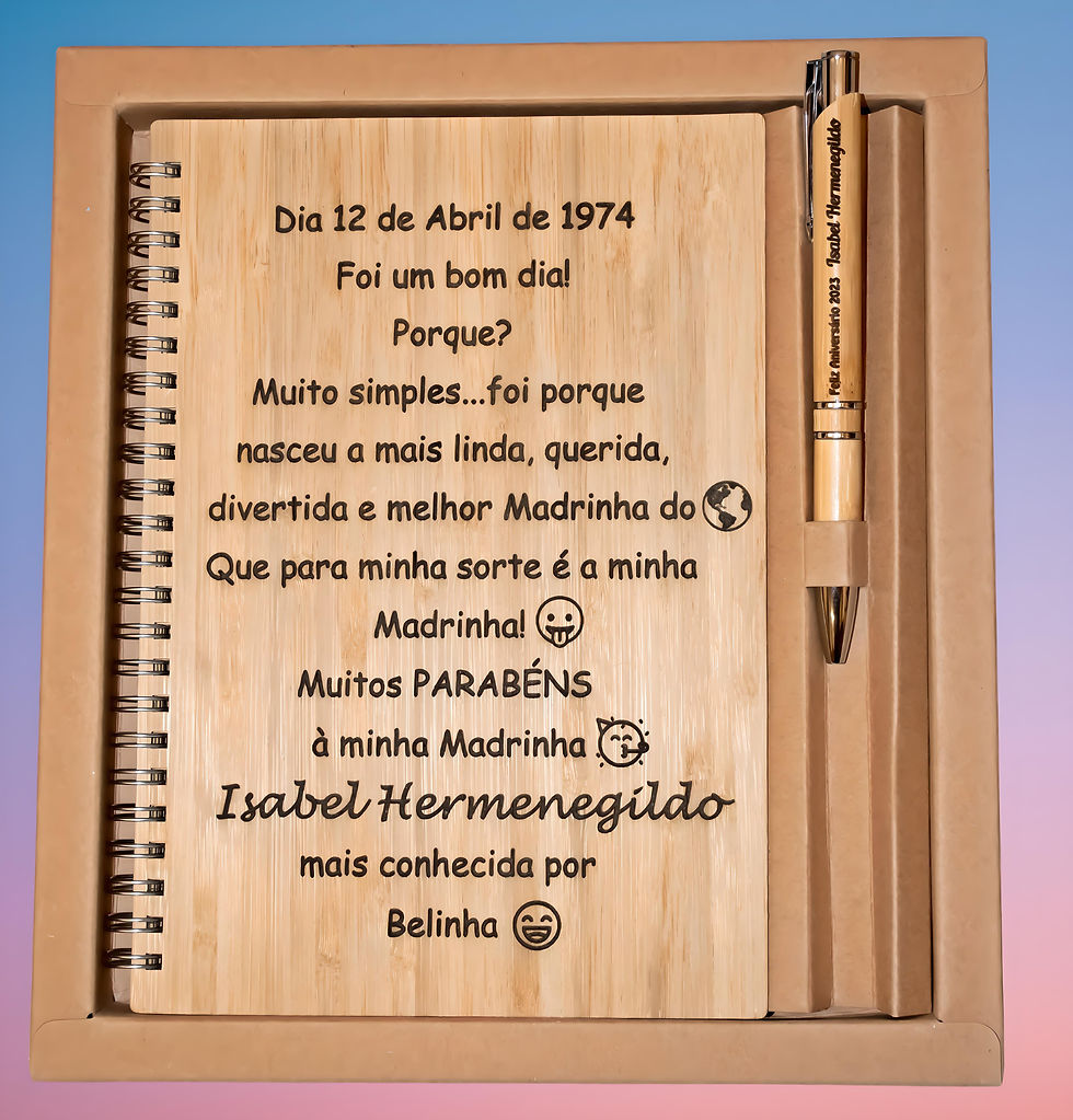 Miniatura: 🎍 Conjunto Caderno + Caneta em Bambu Personalizado ✍️