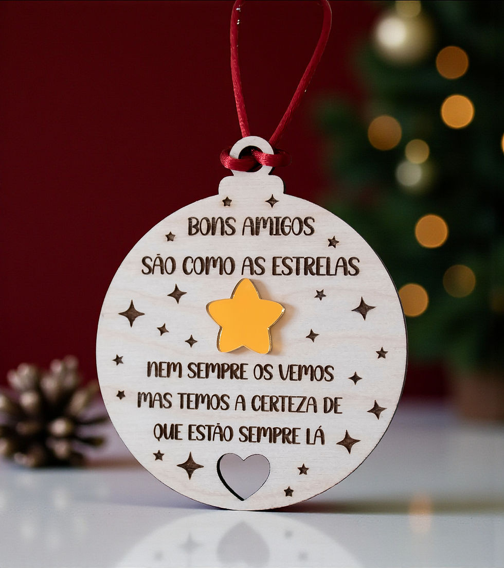 ✨ Bolinha de Natal com Estrelinha Dourada – Personalizável ✨