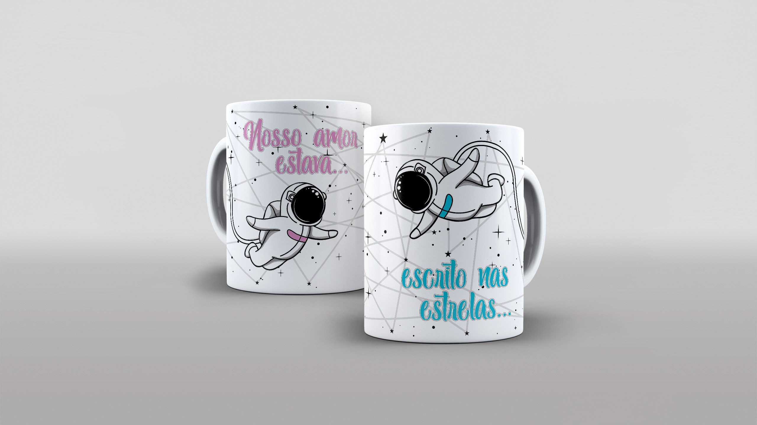 ☕ Caneca "NOSSO AMOR ESTAVA... ESCRITO NAS ESTRELAS..."  ✨
