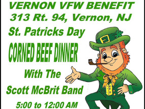 VERNON VFW BENEFIT - Corned Beef Dinner - March 16, 2019