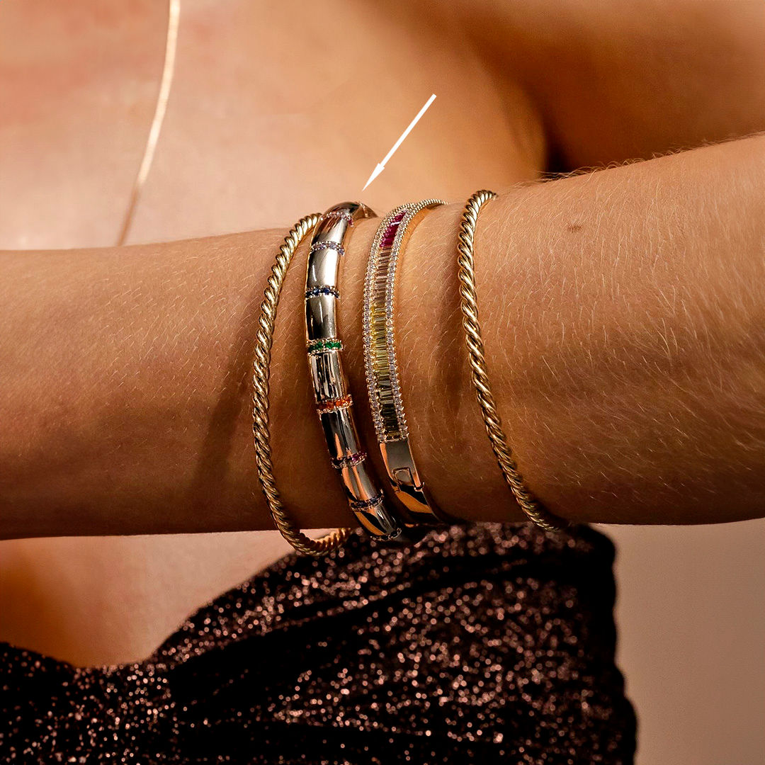 Bracelete Aberto Zircônias Colors
