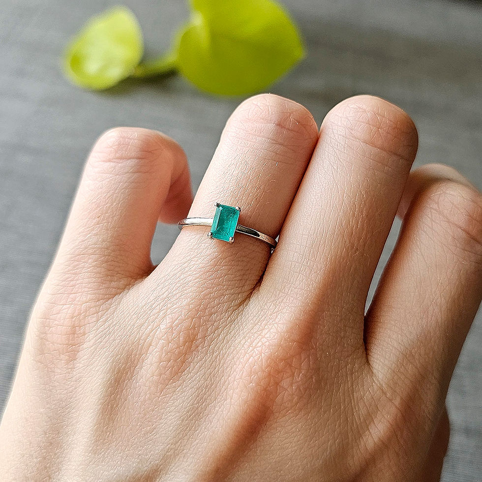 Miniatura: Anel Solitário Verde