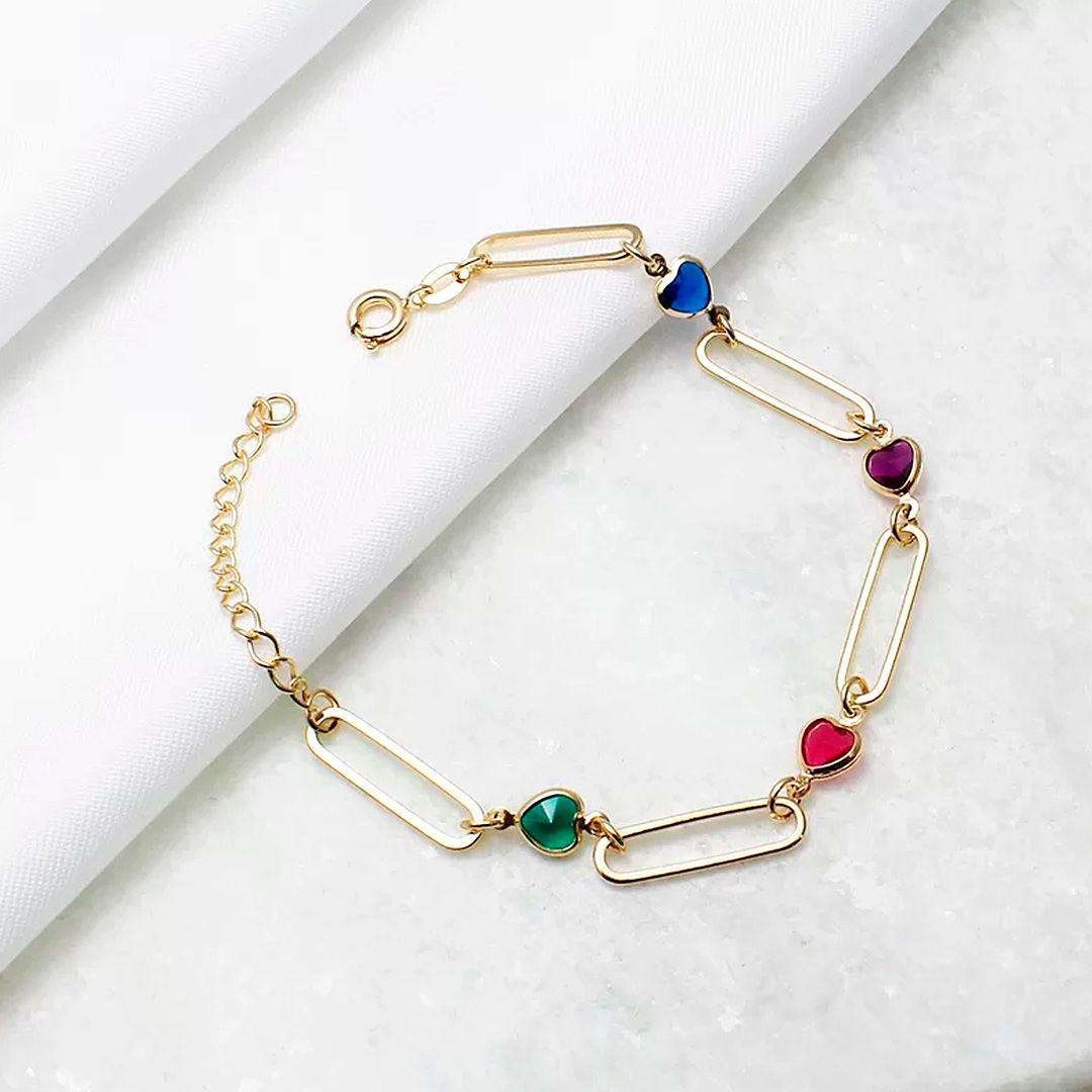 Pulseira Elos Ovais e Pedras