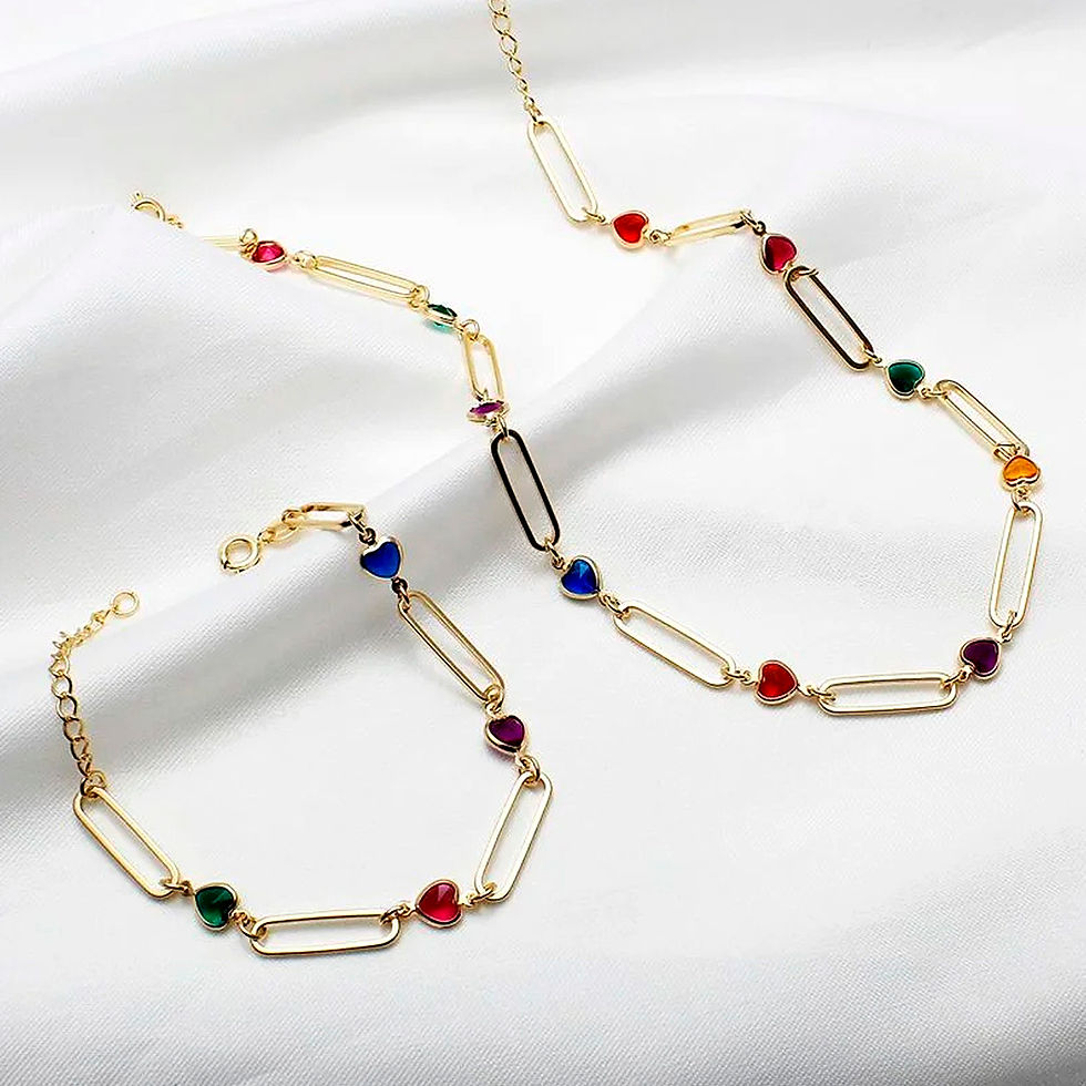 Miniatura: Pulseira Elos Ovais e Pedras