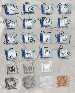 Abductio crew mission 111 - 41x33 cm (acrylic and oil pastel on paper) - private collectio