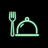 Icon für Gastronomie & Hotels: Symbol aus Gabel und Servierglocke zur Repräsentation von Kulinarik und Gastgewerbe.
