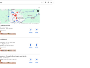 Google-Suchergebnisse für Ergotherapie Graz ein Kunde Von Kalena Designs die Webdesign und SEO Agentur aus Graz