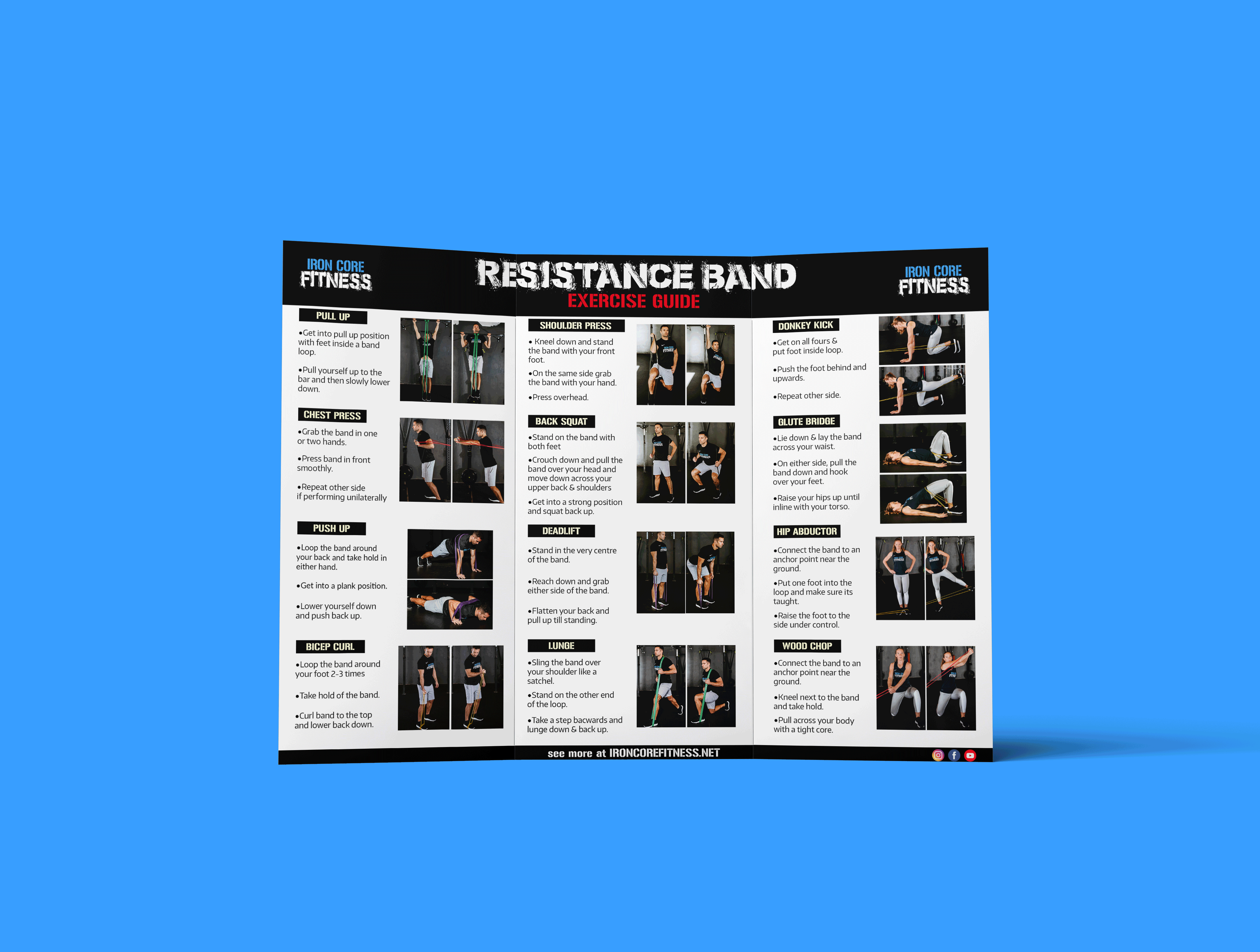 Print and Digital Layout Work for Iron Core Fitness
