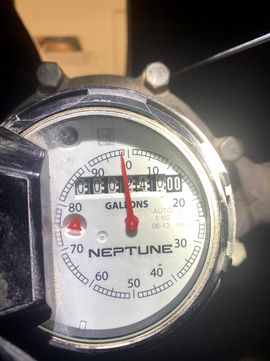 Commercial water submeter with face of water meter