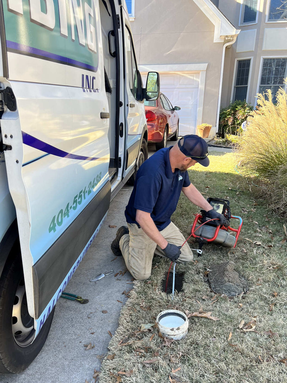Sewer camera inspection from clean-out