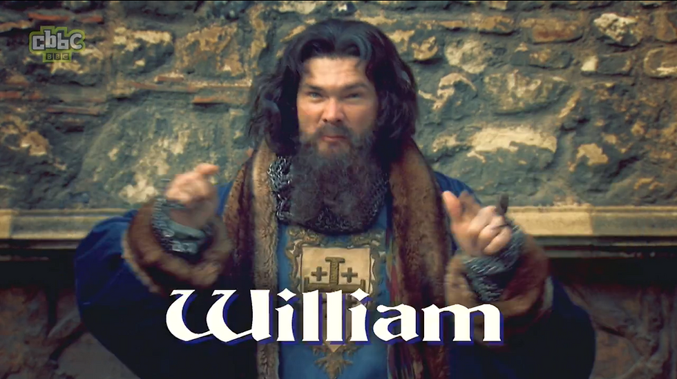 The chorus, starting with William's name