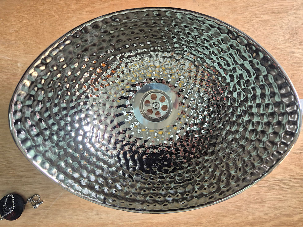 Thumbnail: Silver Hammered Ceramic Vessel Sink