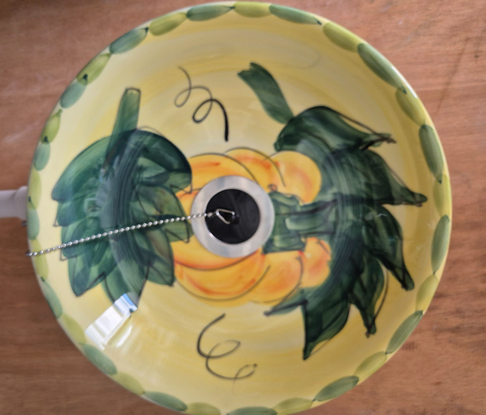 Thumbnail: Revival Range – Mediterranean Yellow Botanical Ceramic Vessel Basin – 30cm