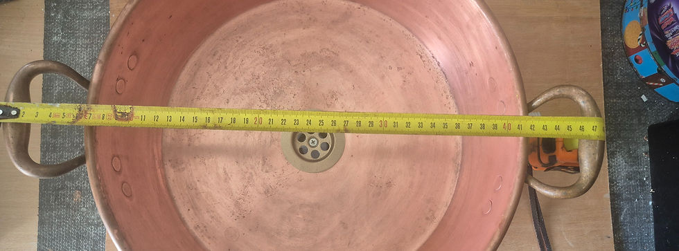 Thumbnail: French Copper Heritage Basin – Handcrafted Vintage Vessel Sink – 39cm