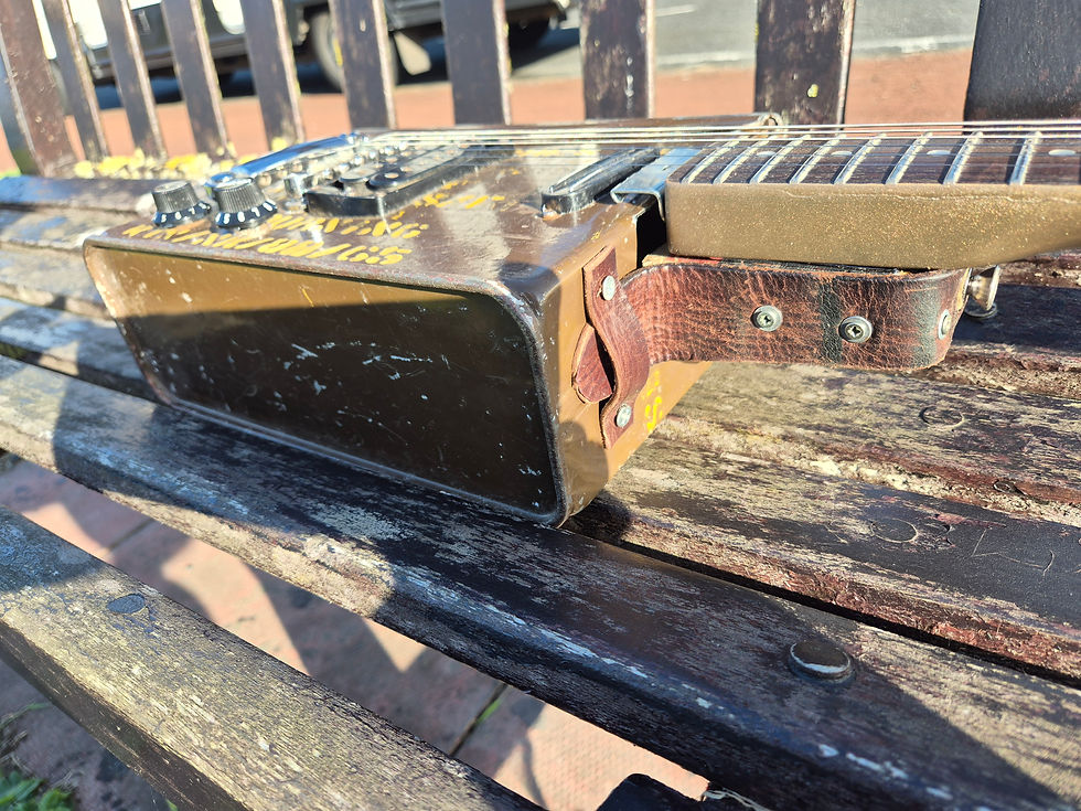 Thumbnail: AmmoCaster #001 – Handmade Reclaimed Military Ammo Box Guitar