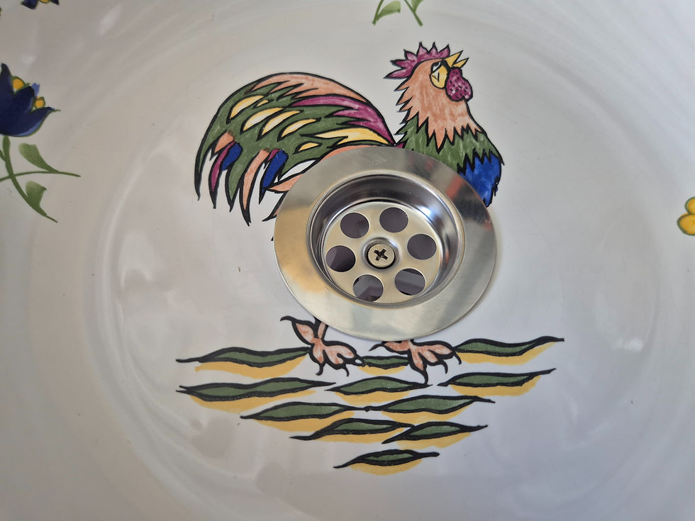 Thumbnail: Handcrafted Ceramic Rooster Basin – 32cm Artisan Vessel Sink