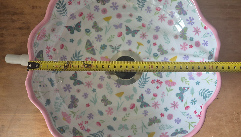 Thumbnail: Butterfly Meadow Scalloped Melamine Sink – 31cm