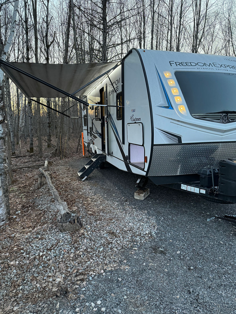 2020 Coachman Freedom Express travel trailer with awning extended
