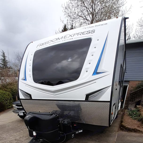 White Freedom Express travel trailer