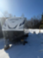 Keystone Bullet 290BHS travel trailer in snow