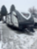 Heartland Mallard travel trailer in snow