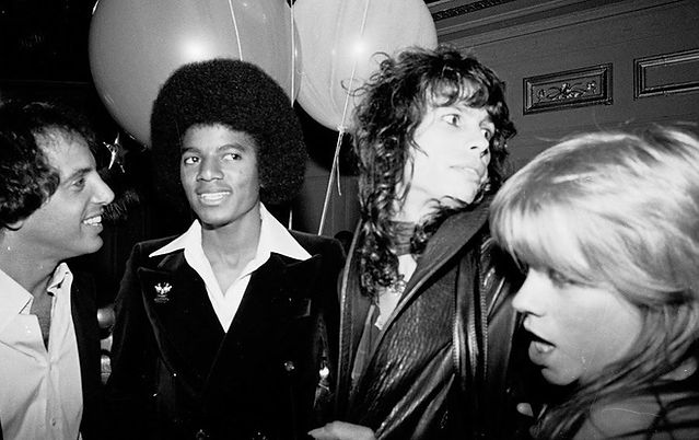Steve Rubell, Michael Jackson, Steven Tyler, and Cherie Currie, 1977

Photo: Getty Images