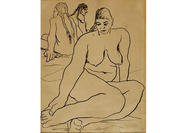 Abdel Hadi El Gazzar (1925 – 1965)
"NUDE" 
1950
Inks on paper
33 x 25 cm 
Signed and dated