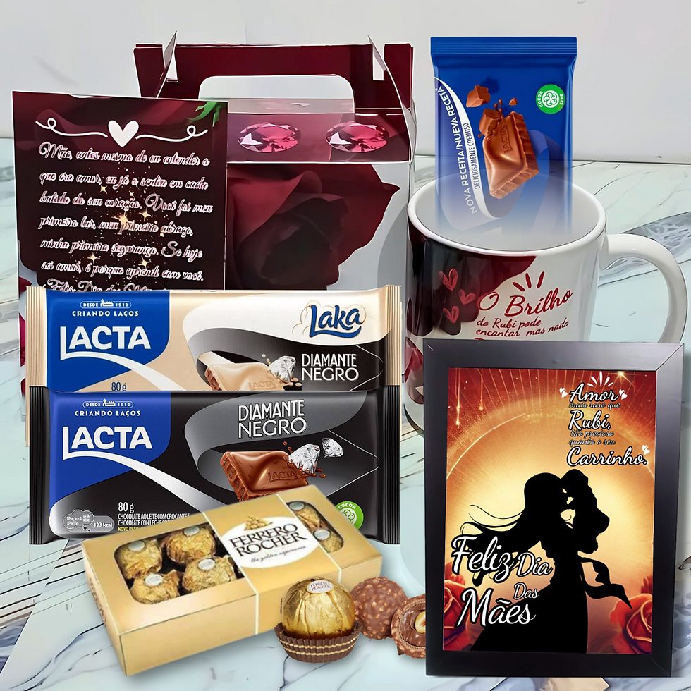 Caneca Personalizada com Quadro e Chocolates