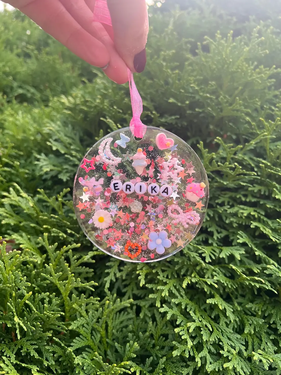 Thumbnail: Customized Glittery Christmas Ornament for Kids: Personalized Name Decoration