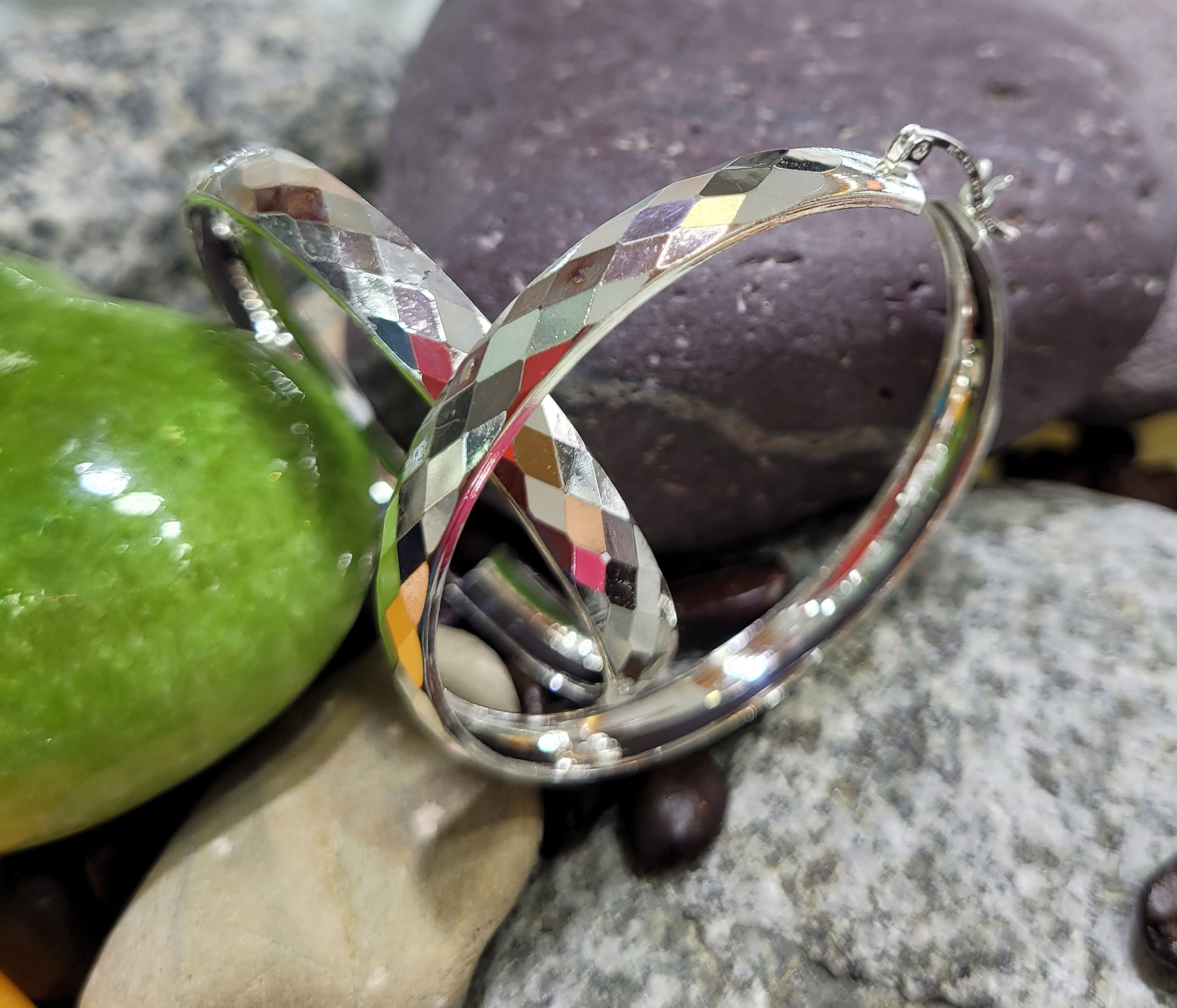 Arracada Plata 925 Diamantada 