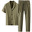 Thumbnail: Short-sleeved Men&amp;#039;s Casual Plus-size Sports Suit With A Set Of Middle-