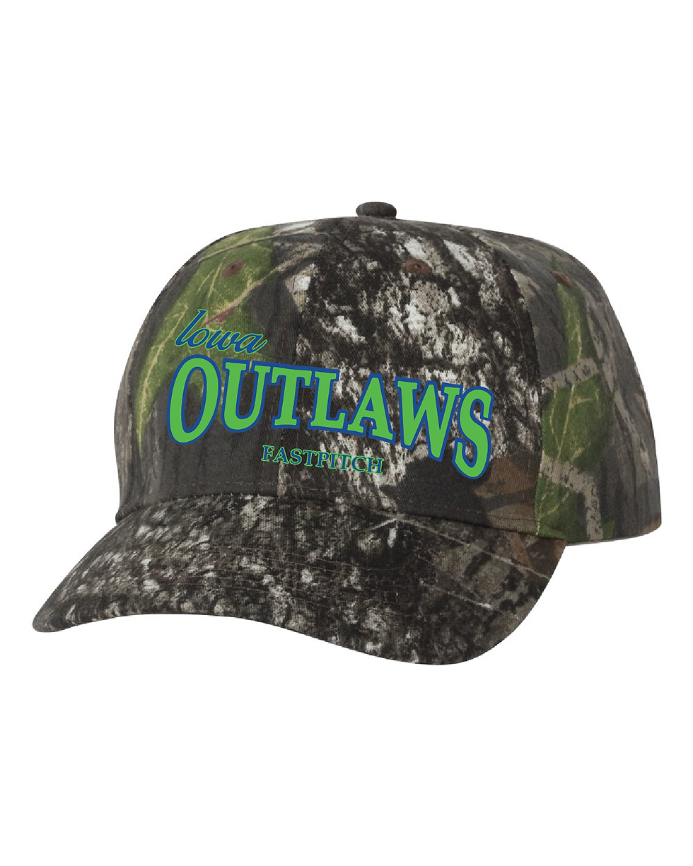 Iowa Outlaws Fastpitch Camo Cap Fitted or Adjustable