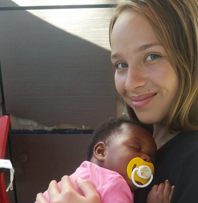 Samantha and I on lunch break