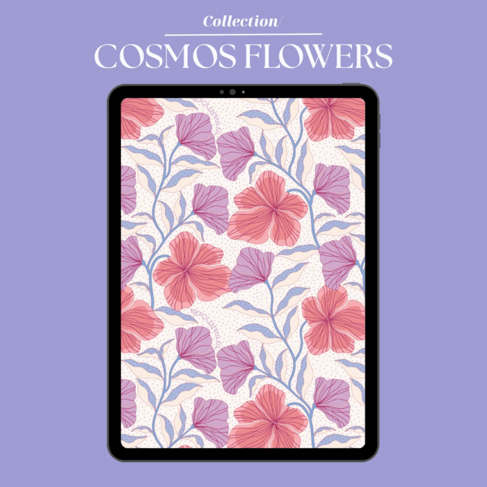 Ensemble de motifs floraux et graphiques colorés, déclinés en plusieurs versions et appliqués sur différents supports pour créer des objets joyeux et élégants.