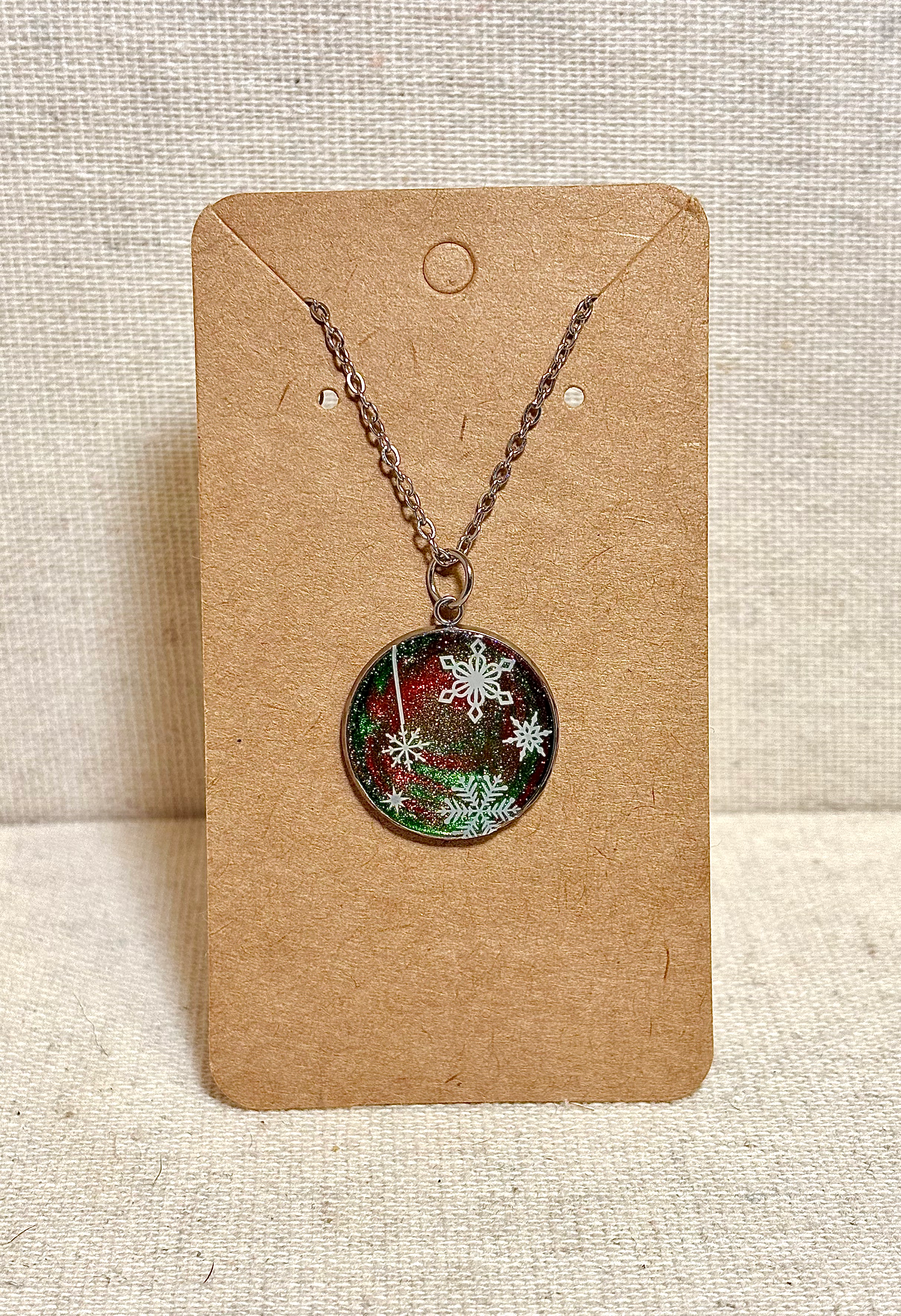 Christmas Snowfall Swirl Pendant