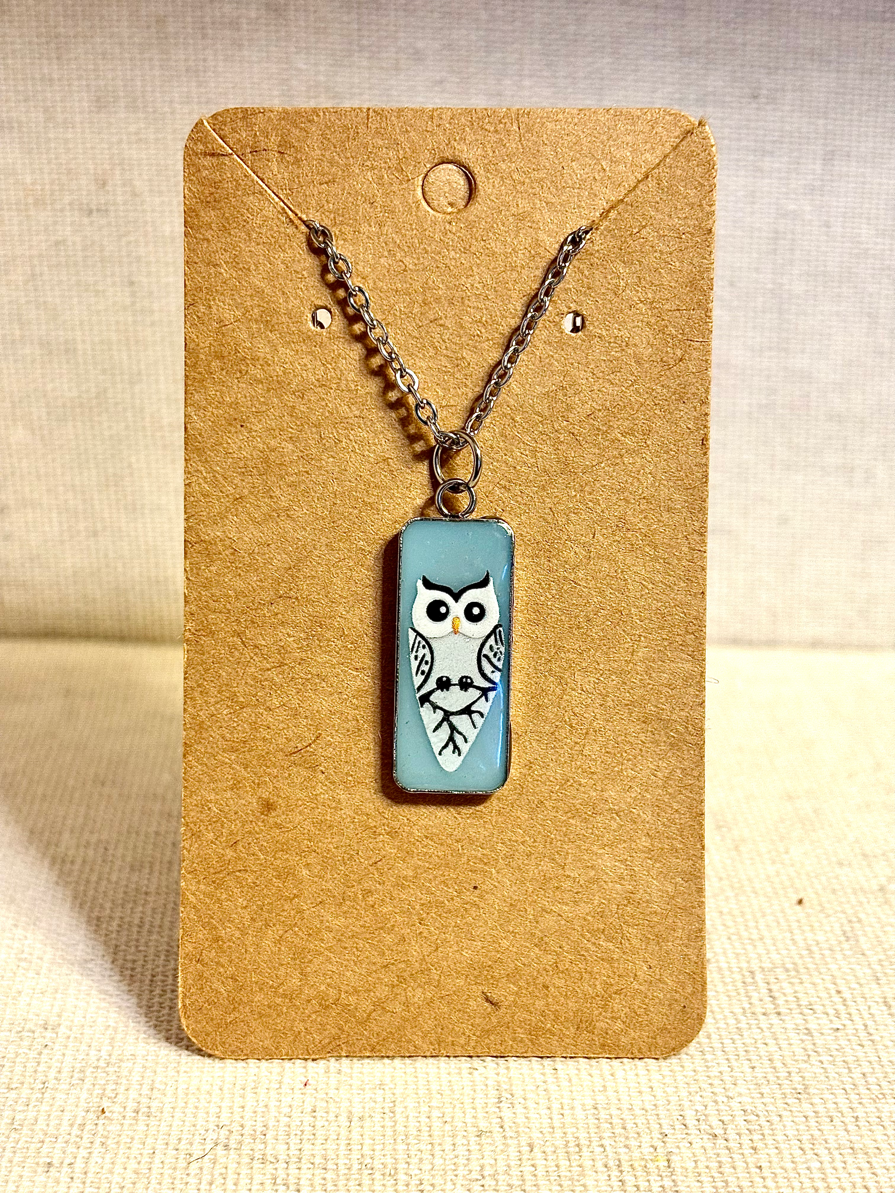 Oblong Owl Pendant