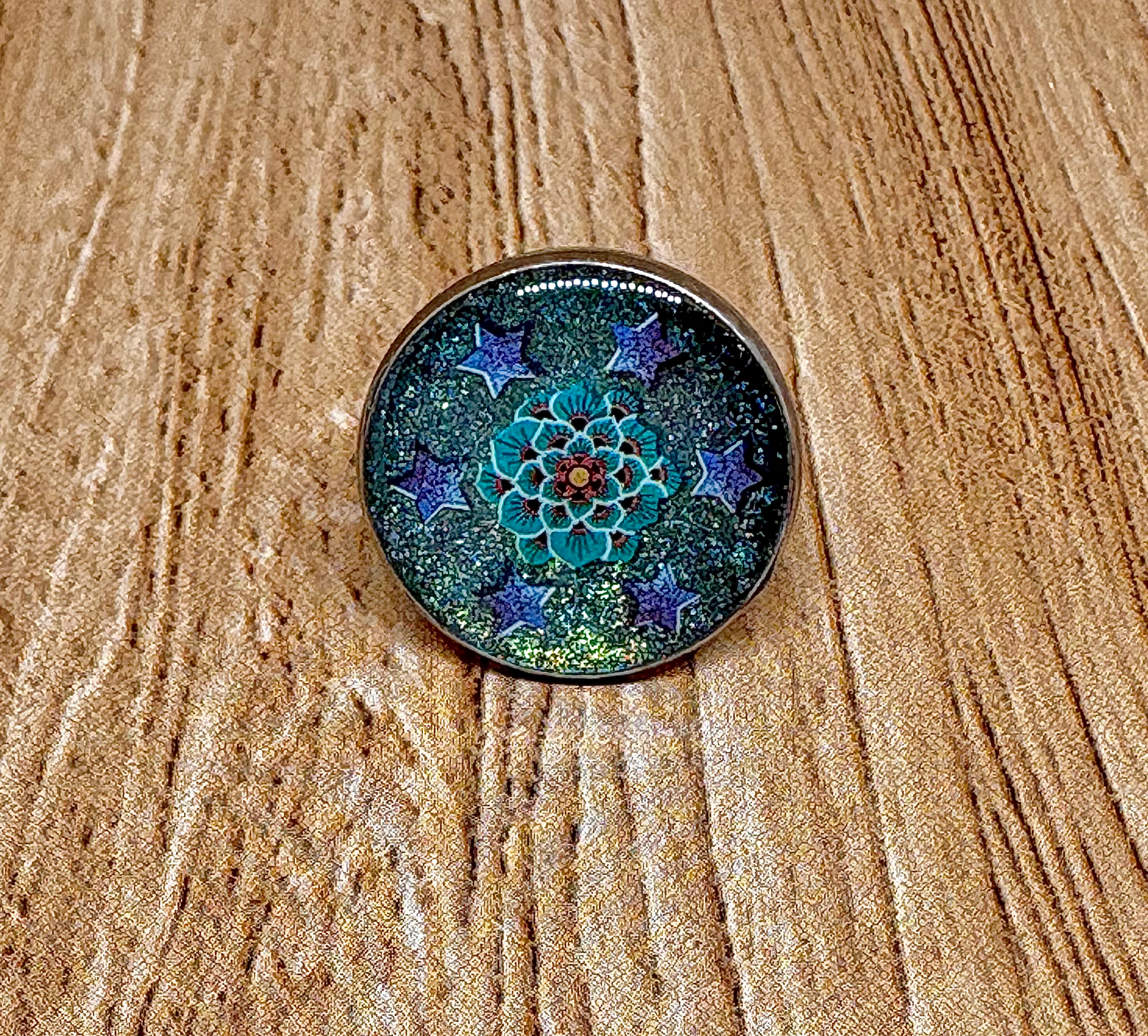 Teal Mandala Ring