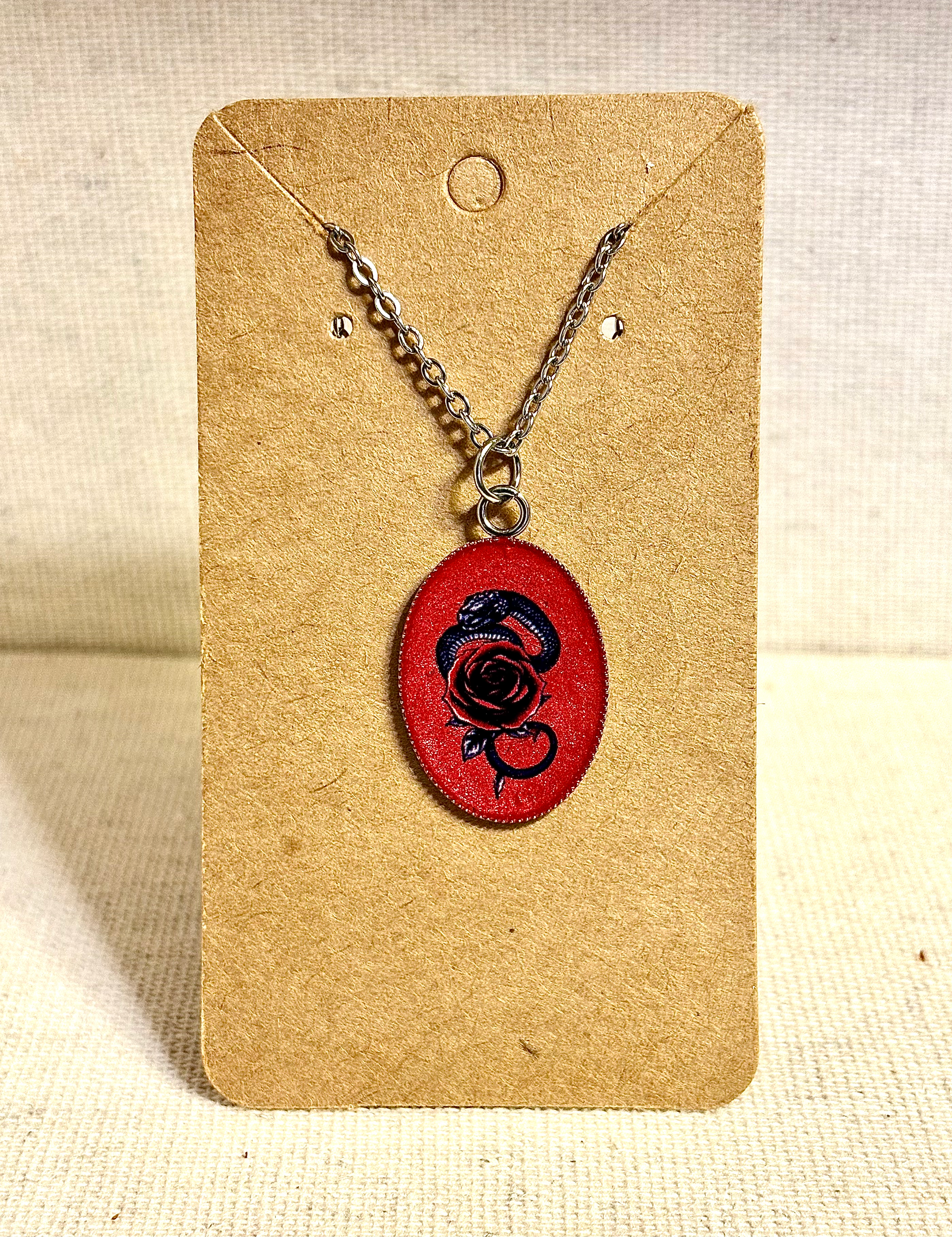 Snake & Rose Pendant