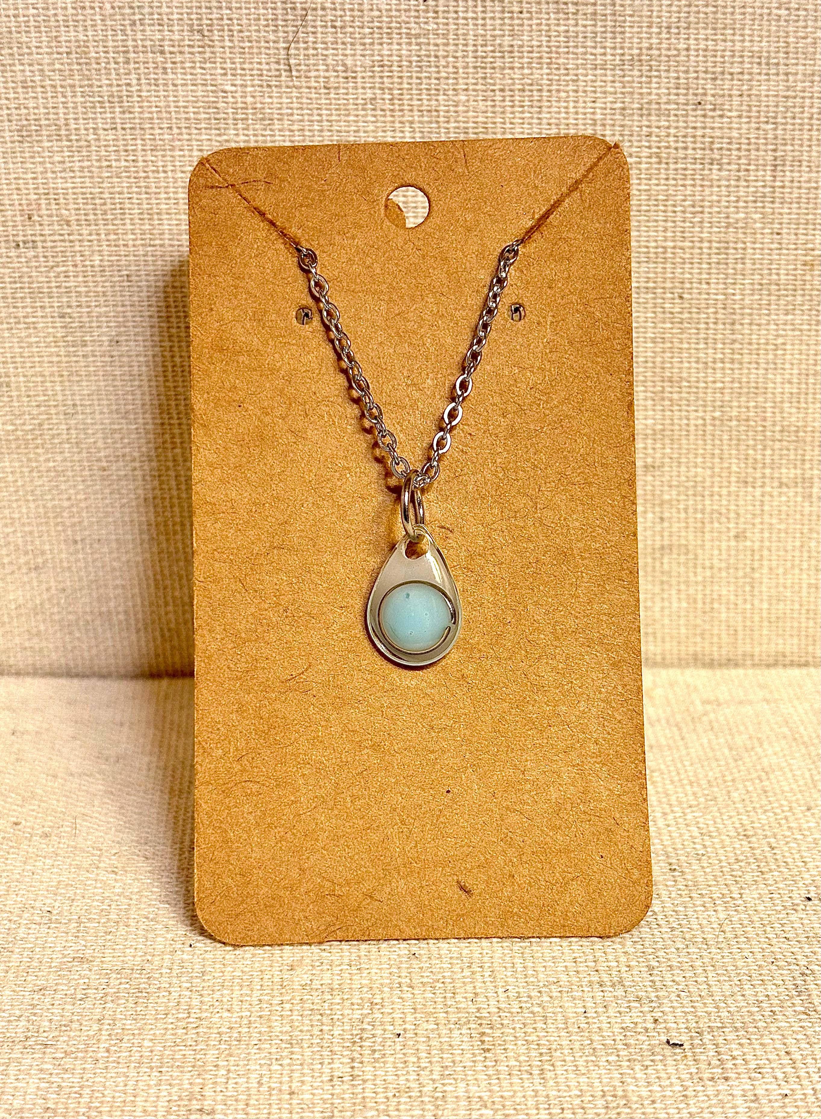 Blue Bubble Teardrop Mini Charm