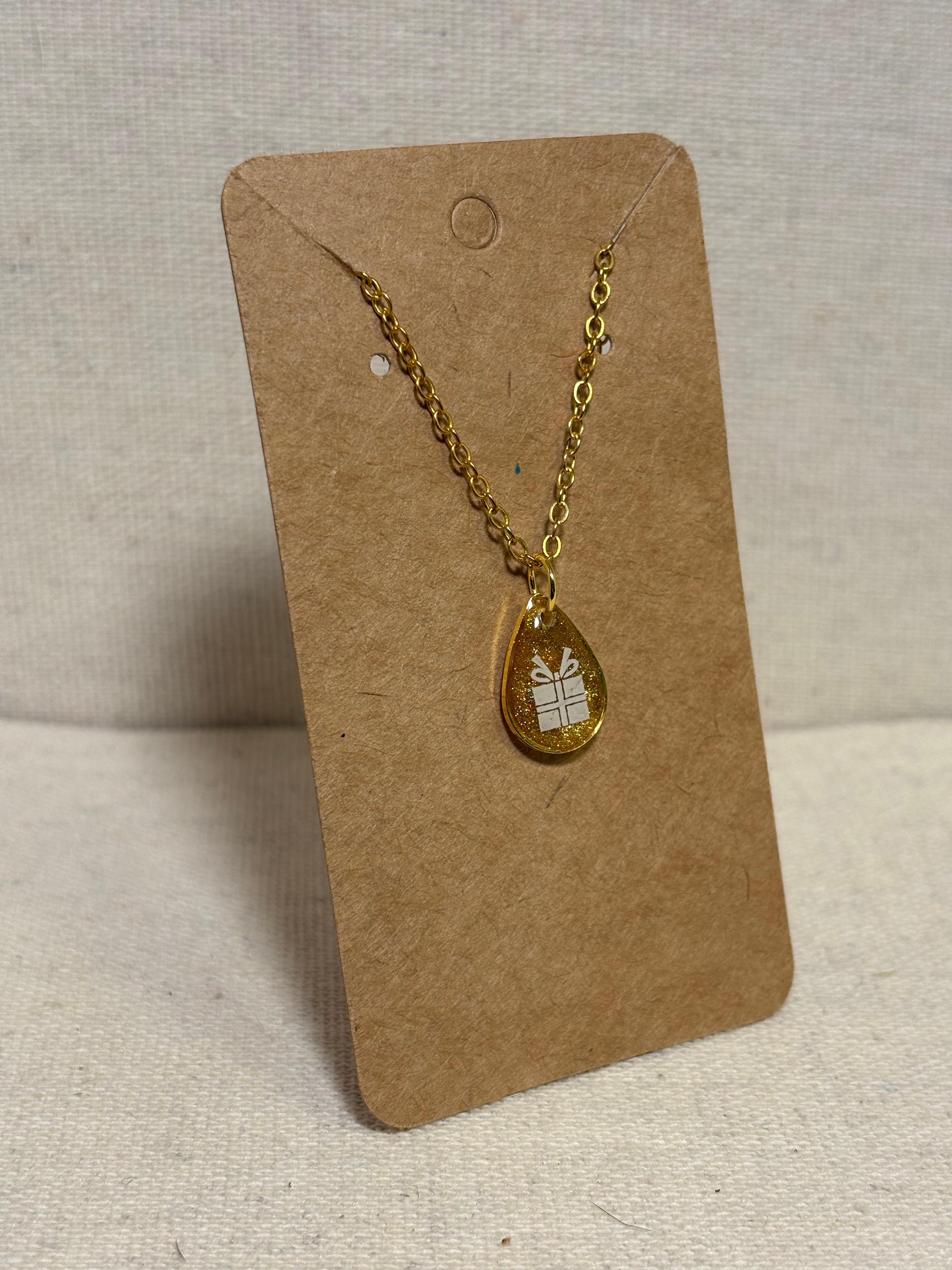 Present Teardrop Mini Charm