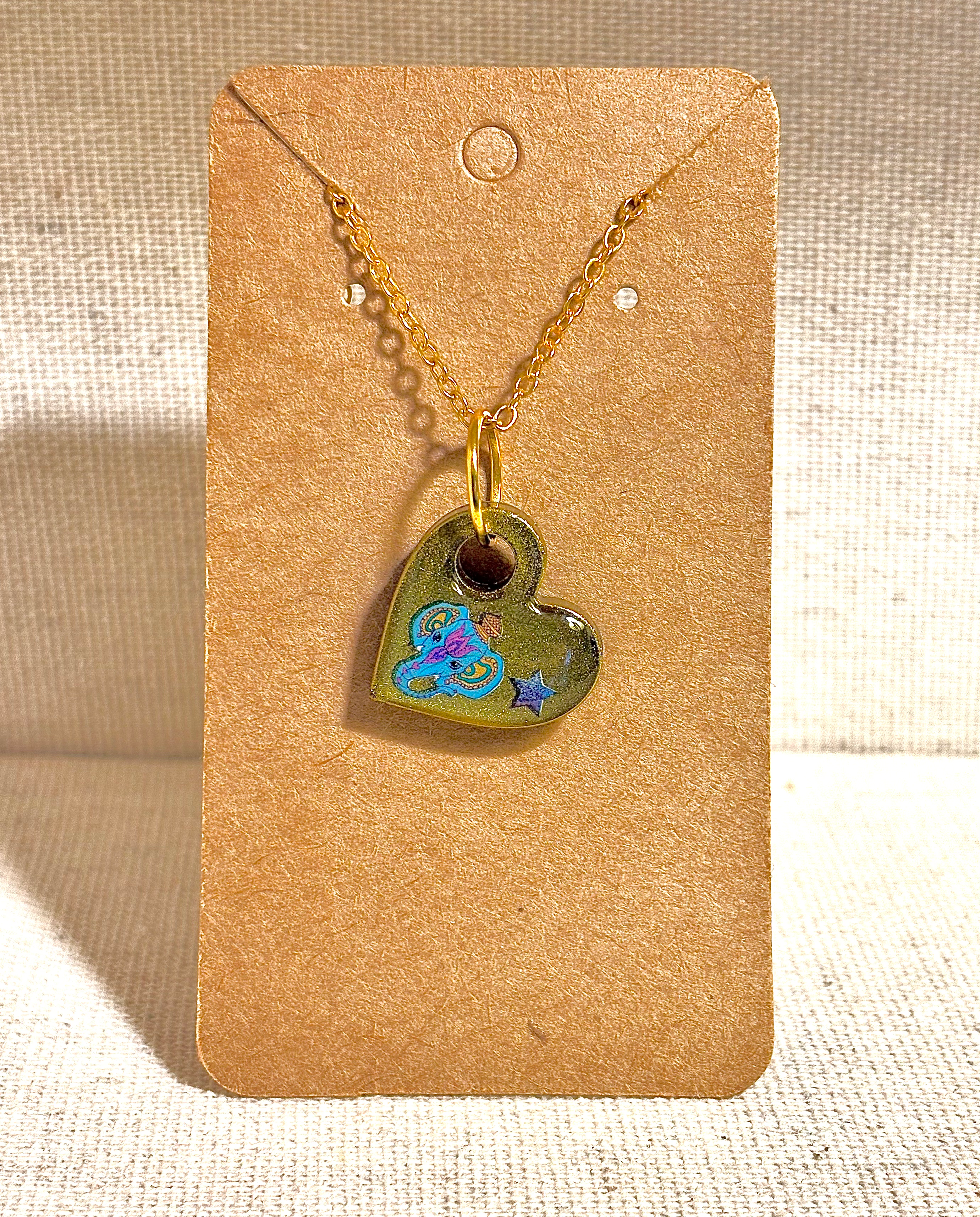 Ganesha Hanging Heart Pendant