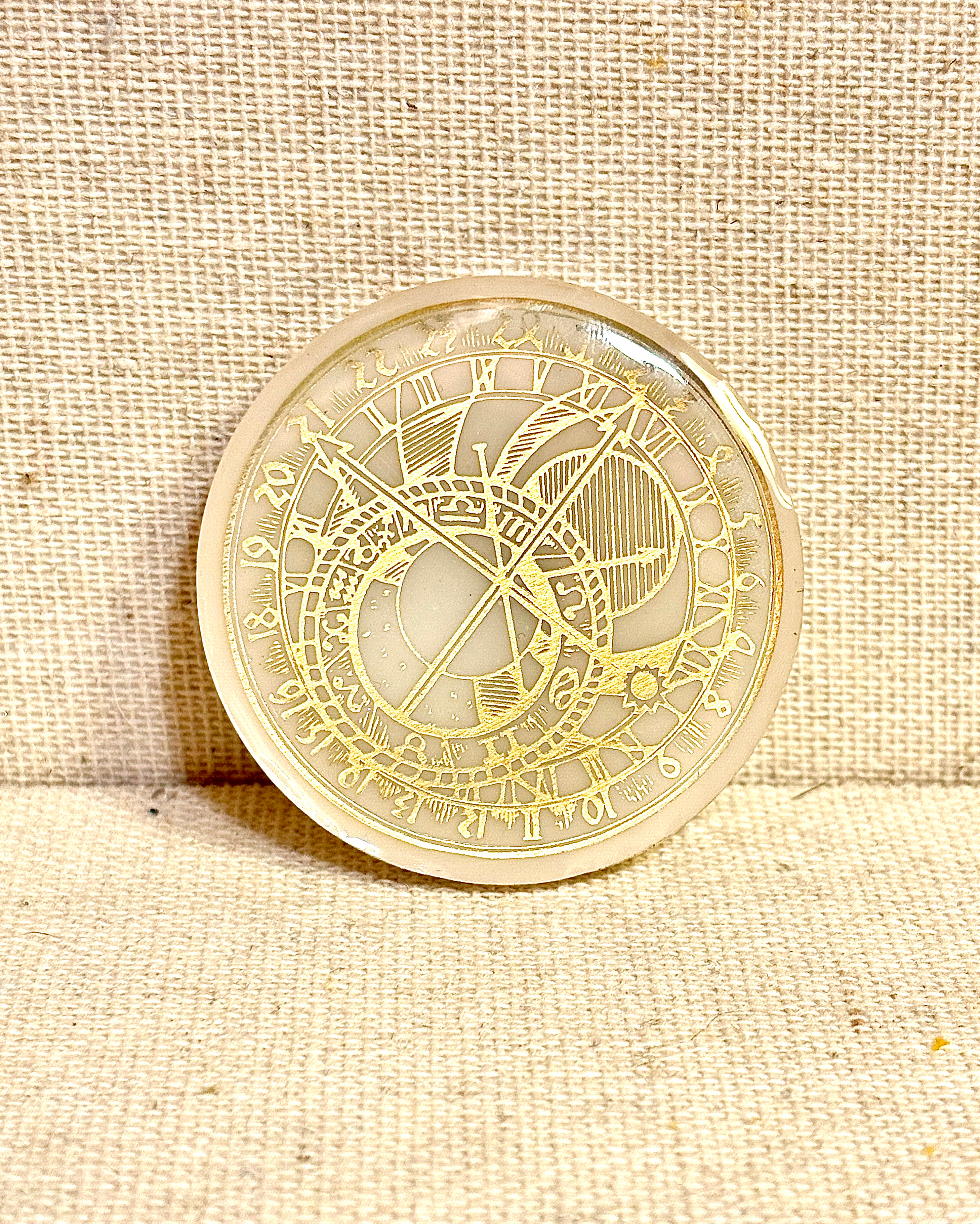 Holographic Gold Steampunk Magnet