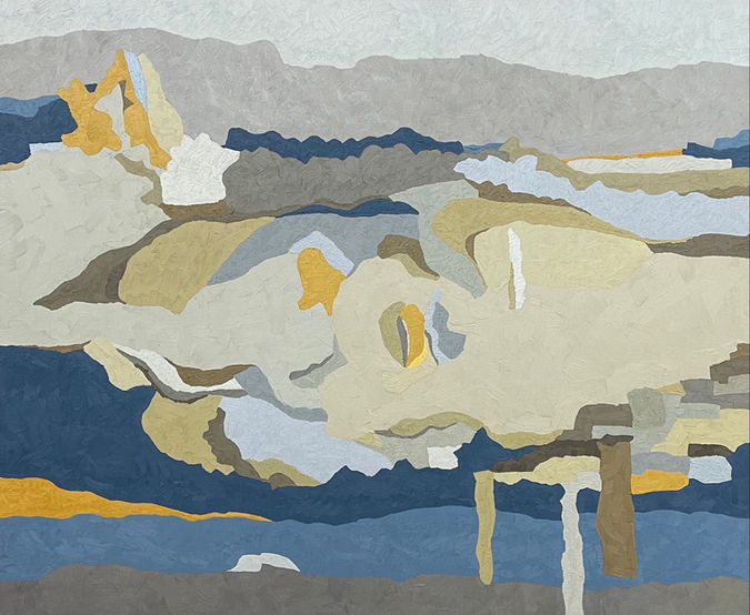 Kika Goldstein, Vista Domingos, 2021, óleo e cera de abelha sobre tela 130 x 160 cm