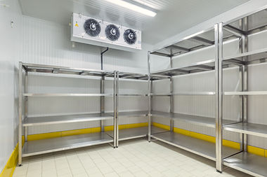 Warehouse freezer. Warehouse freezer. Refrigeration chamber for food storage..jpg
