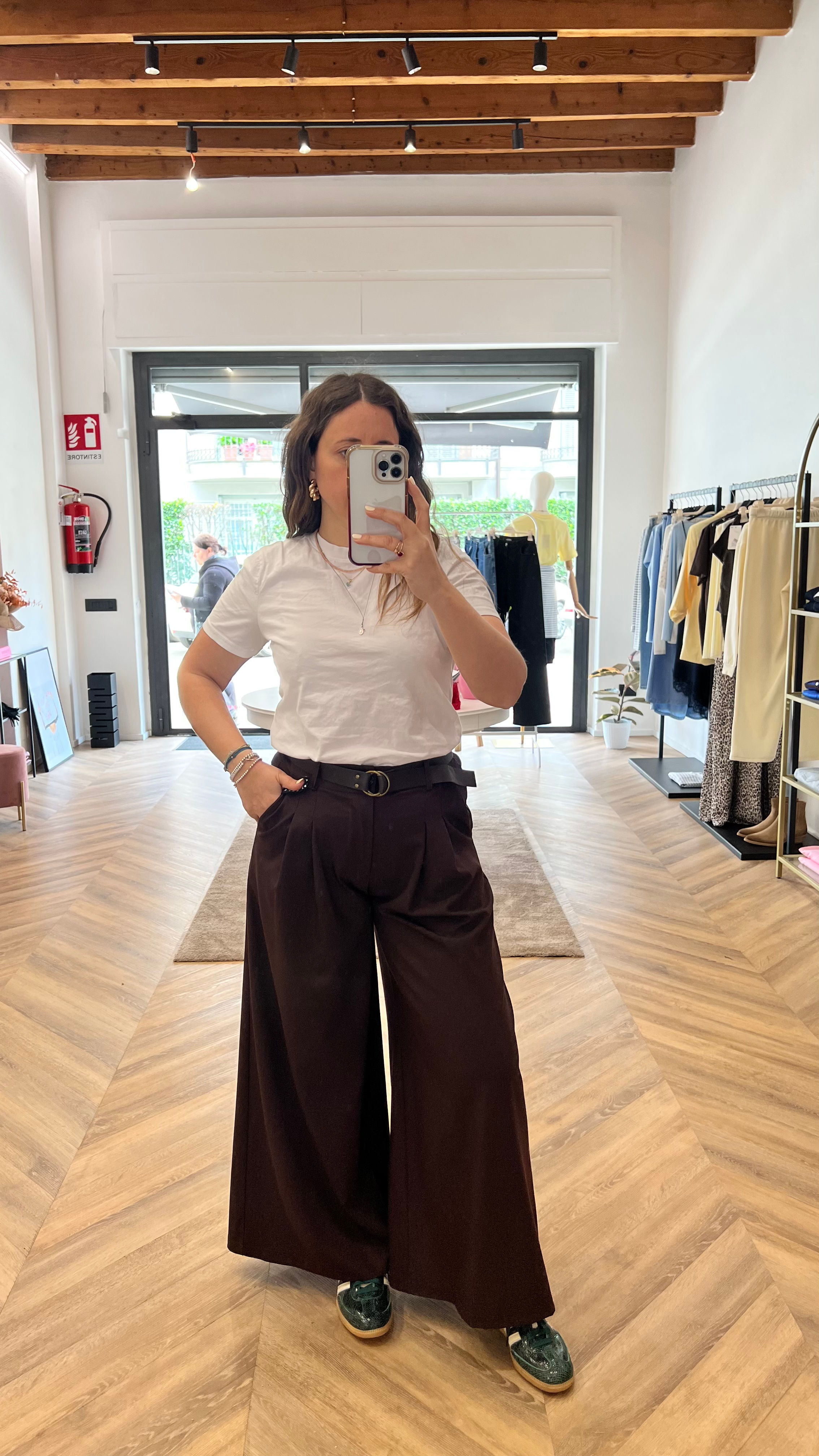 Pantagonna con cintura Choco - HAVEONE 