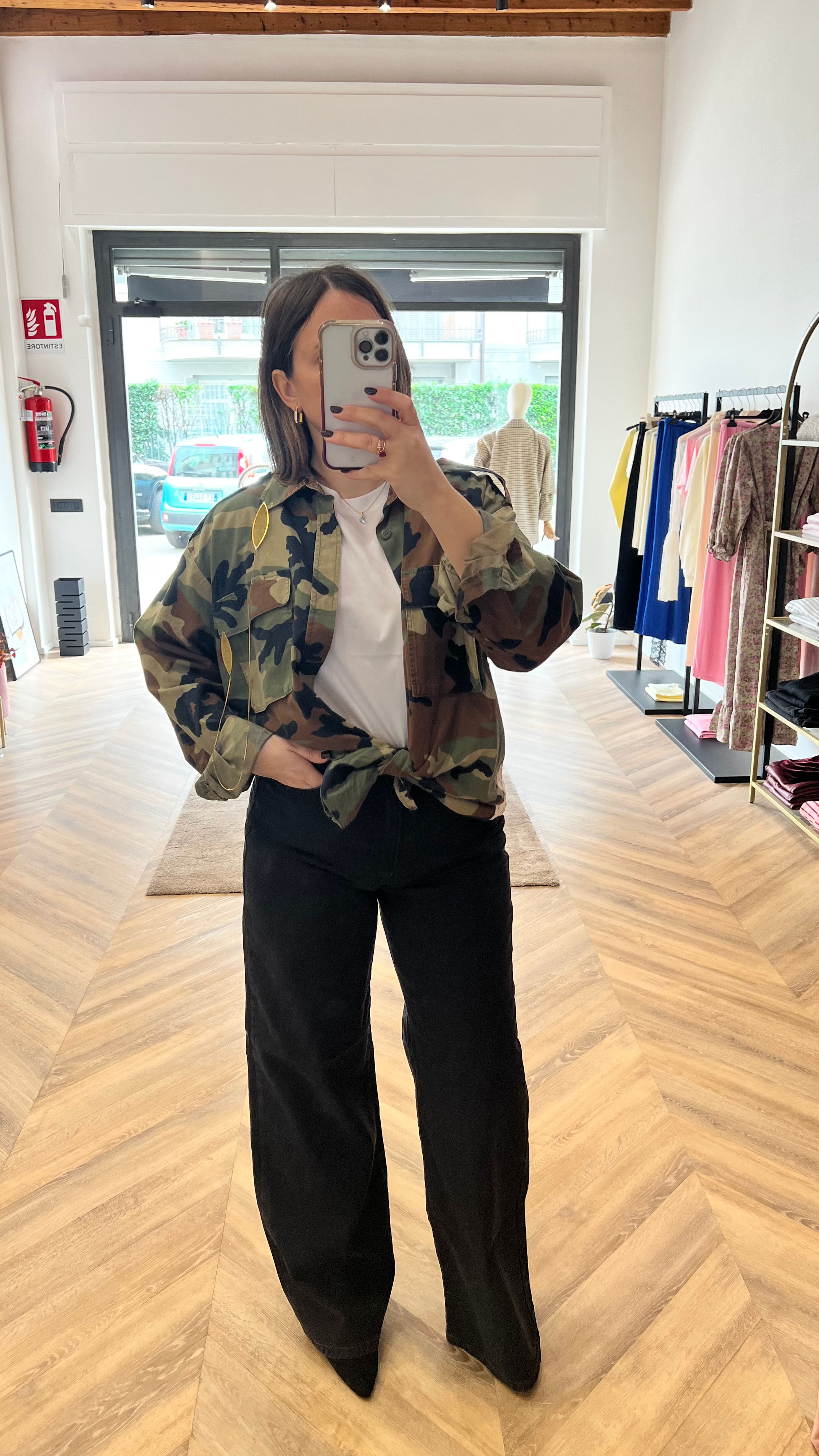 Camicia militare con macramè Philia Loft