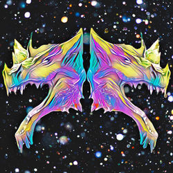 Double headed rainbow galaxy dragons