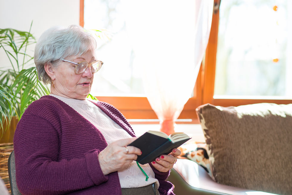 older woman reading