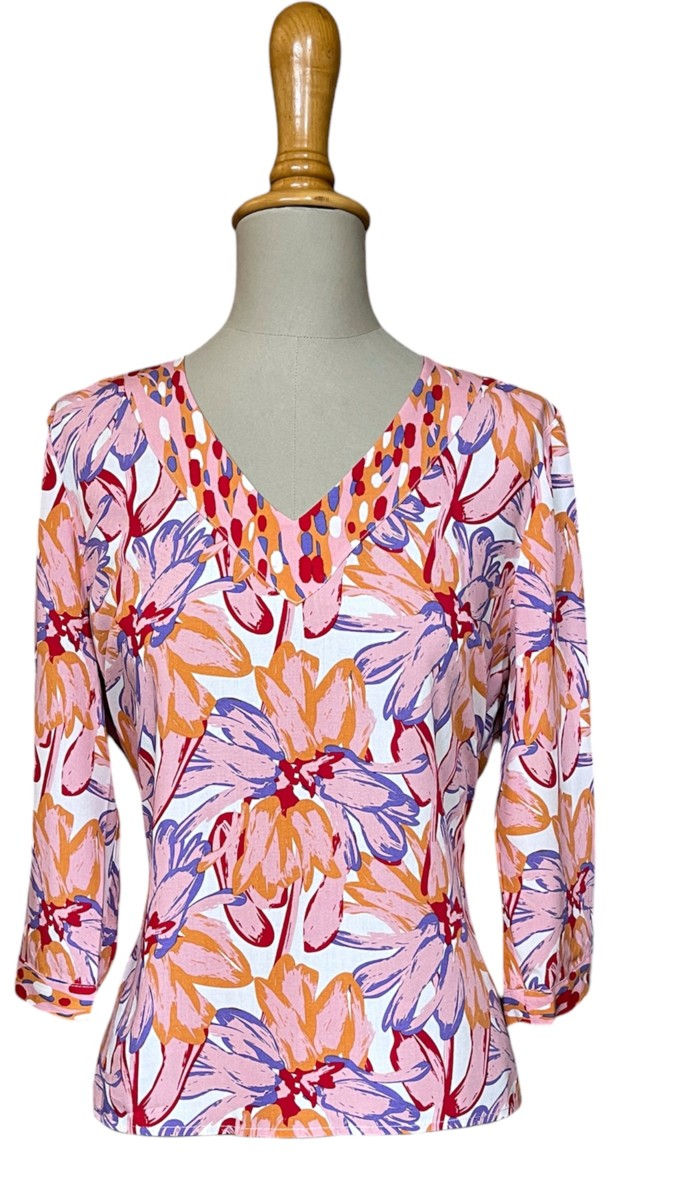 Top CV fleur orange