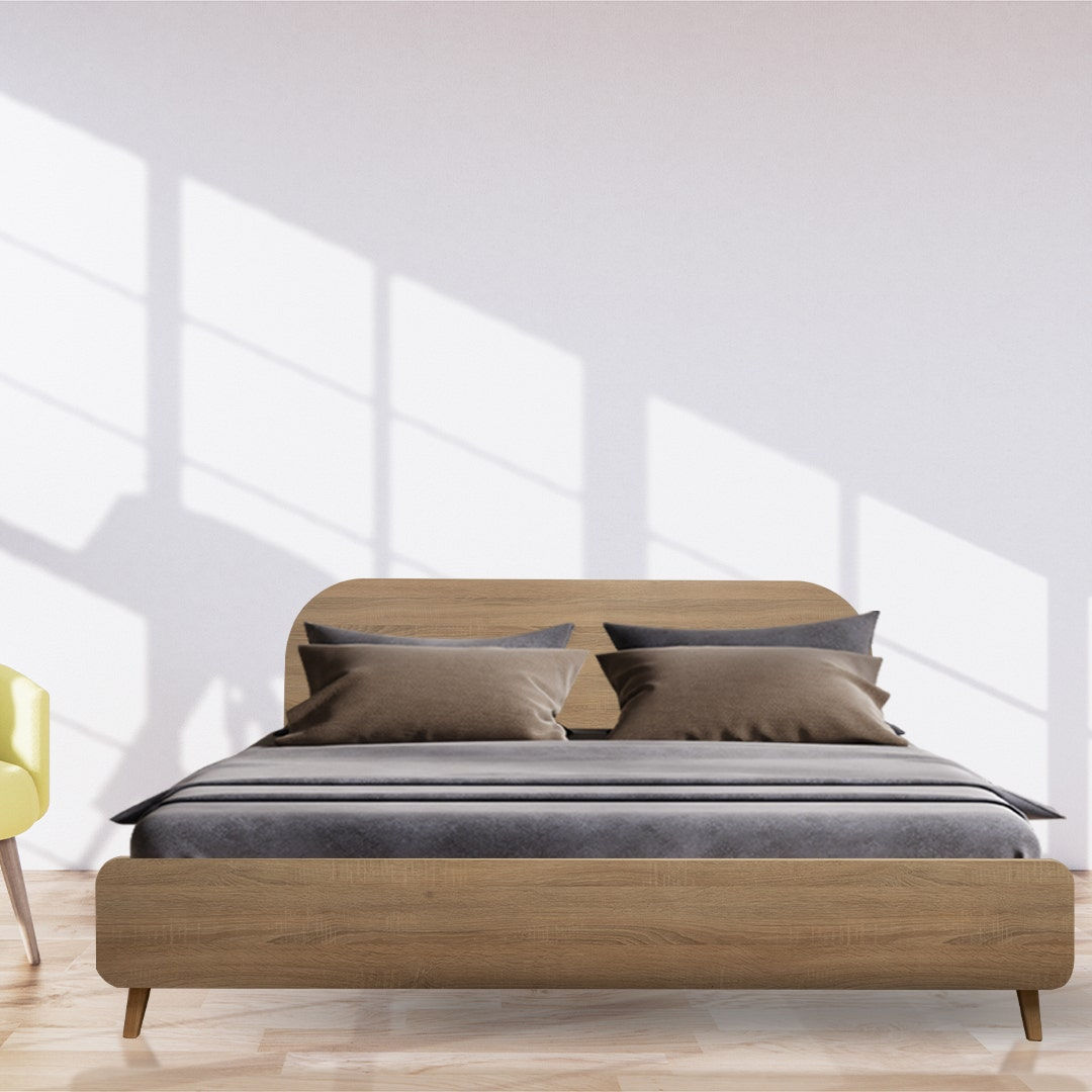 เตียง 5 ฟุต รุ่น Relief สีไม้อ่อน